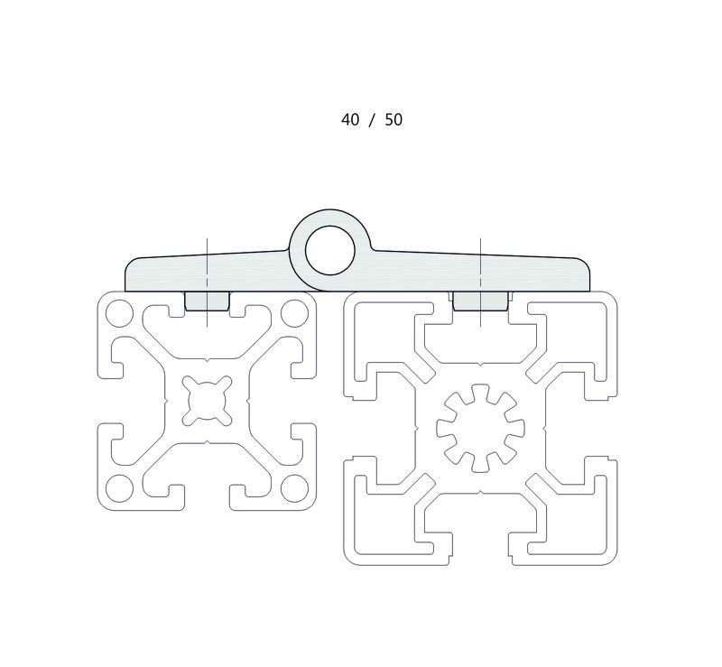 Kunststoff-Kombi-Scharniersystem 40/50
